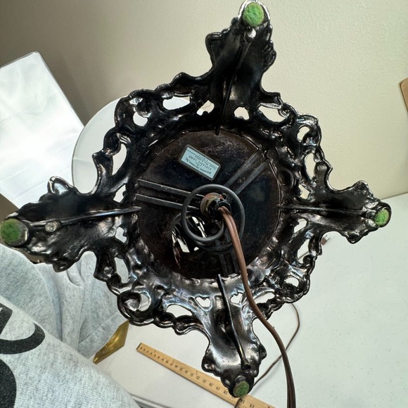 Underwriters Laboratories decorative Glass Table Lamp Knob Control Beige Vintage - Picture 12 of 13